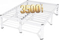 18 Inch King Size Metal Bed Frame with Round Corners Storage Space Under High Bed Frame-Heavy Duty Steel Slats Support Noise Free - Easy Assembly - No Box Spring NeededWhite