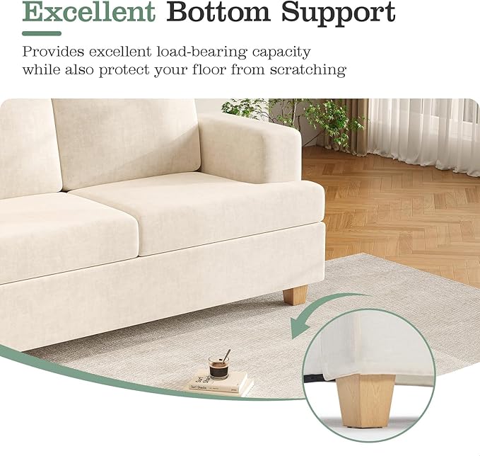 Apicizon Cloud Couches Living Room Furniture Sets 3 Seater Sofa &amp 3 Seater Sofa for Bedroom Comfy Chenille Couch Sleeper Sofa for Apartment Lounge White Chenille