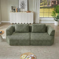 Sofa in a Box Oversized 3 Seater Memory Foam Boneless Couch w/Curved ArmsPlush Chenille Upholstered Cloud Modular LoveseatNo Assembly Needed Compression Sofa