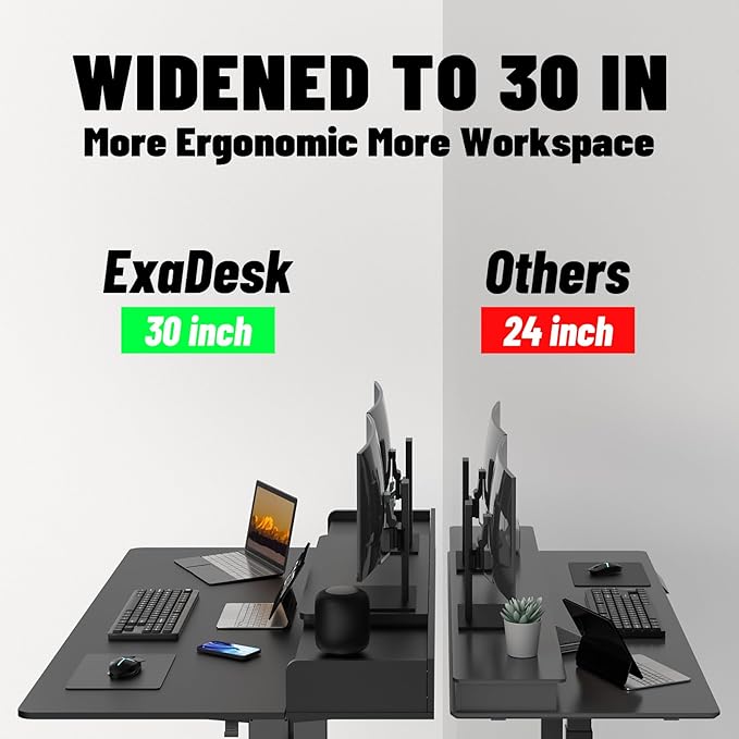 63 x 30 Inch Electric Standing Desk with 2 Drawers Adjustable Height Widened Stand Up Desk with Storage Sit to Stand Ergonomic Workstation for Home Office Classic Black