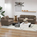 Bonzy Home 2 Piece Sofa Set 2-Seater and 3-Seater Sofa Couch Modern Comfy Sofa with Thicked Cushion for Living Room Apartment Office Brown