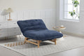 KEVINSPACE Modern Round Sofa Chair Round Chaise Lounge Fluffy Lazy Bean Bag Chairs for Adults Comfy Corduroy Upholstered Barrel for Living Room Salon Office White No Assembly Blue