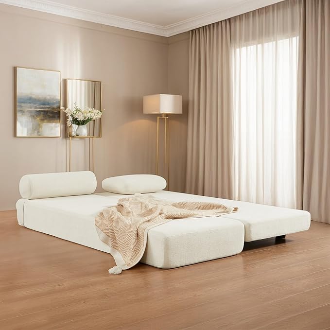 Daybed Queen Size Sofa Bed Chair 80 L Folding Sofa Chair with Pillow Lounge Chaise Bed Chair with Back Support for Living Room Bedroom
