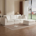 110 Cloud Sectional Couches for Living Room Modern Modular L-Shape Sofa Couch with Chaise 3 Seater Modular Sectional SofaNo Assembly Required (White)