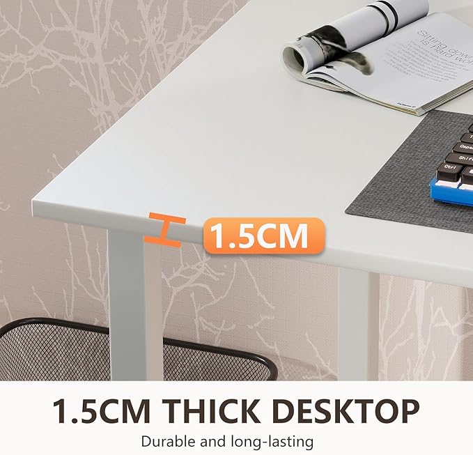 BestOffice Computer DeskHome Office Desk Modern Simple Style for Home Office Study Writing (White 55 Inch)