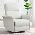 Manual Rocker Recliner Chair with Glider Motion for Nursery 150° Recline &amp Wide Armrests - Overstuffed Leather Nursery Chair for Small Spaces Living Room Bedroom