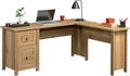 Sauder Hillmont Farm L Desk Timber Oak Finish