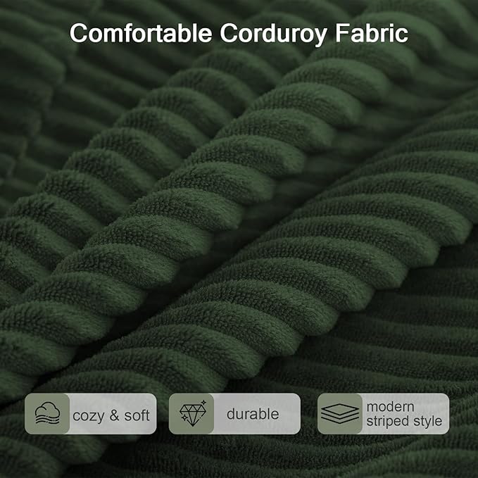 COMAX Queen Size Boneless Couch 79 Futon Sofa Bed Couches for Living Room 4 in 1 Convertible Sleeper Sofa Corduroy Couch Bed Foam in a Box Foldable Cloud Couch Floor Mattress Green