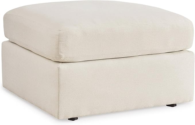 Signature Design by Ashley Modmax Contemporary Stain Resistant Upholstered Oversized Accent Ottoman with Non-Skid Legs White