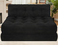 HABUTWAY Folding Sofa Bed Foldable Floor Sofa Lounge w/Dual-Pillow &amp Handle Convertible Sleeper Chair Bed w/Back Support for Living Room Bedroom Apartment Office Black Full