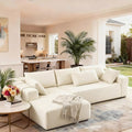 108 Modular Sectional Couch Sofa with L-Shape Chaise &amp 6 Pillows Modern Cloud Comfy Sofa with Deep Seat Upholstered Couches for Living Room Bedroom No Assembly Required (Beige)