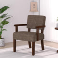 Mid Century Modern Accent ChairArmchairs with Solid Wood Frame and LegsUpholstered Reading Leisure Chair for Living RoomBedroomOfficeWaiting Room (Brown)