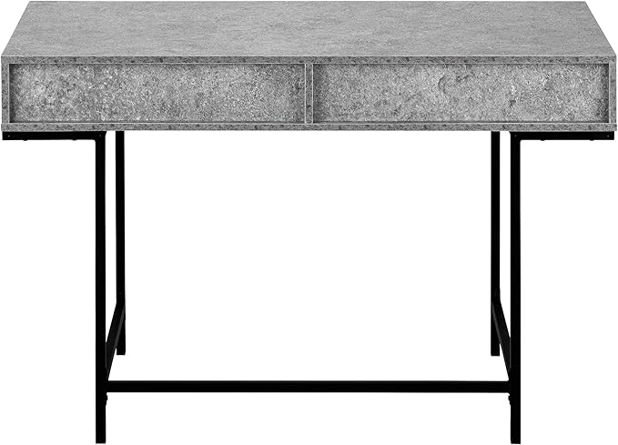 Computer Desk Home Office Laptop Storage Drawers 48 l Work Grey Laminate Black Metal Contemporary Modern