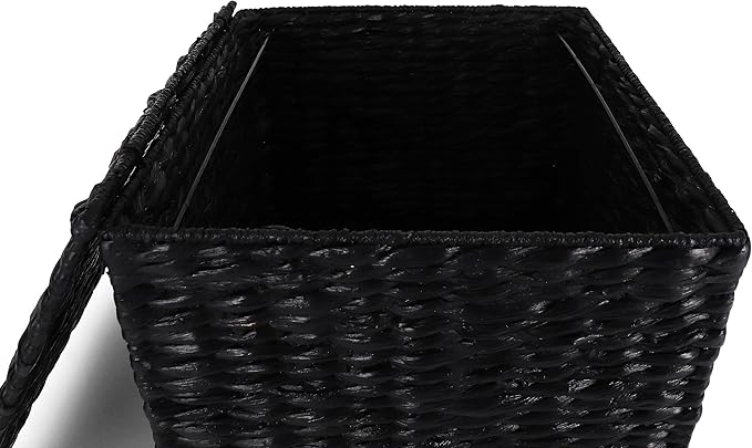 Rutledge &amp King File Cabinet Seagrass Cabinet with Rolling Casters Hanging File Organizer for Home and Office Black (14 x 15 x 17 inches)