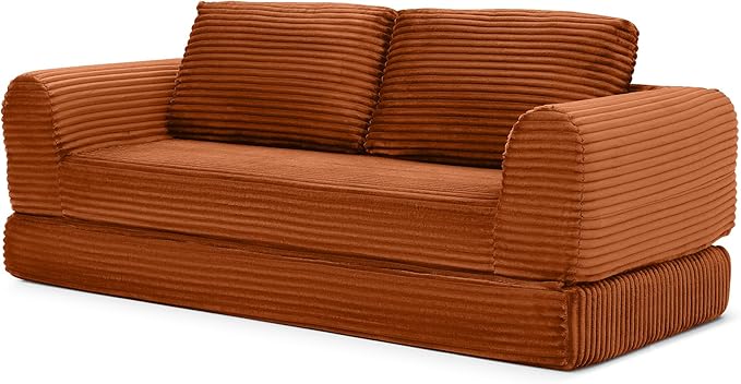Foldable Boneless Love Seat Couches in a Box Modern Floor Foam Sleeper Sofa Bed 2-in-1 Convertible Cloud Sofa for Home Apartments Bedroom