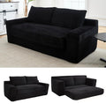 KIVENJAJA 70.87 Boneless Loveseat Sofa Modern 2-in-1 Convertible Sleeper Sofa Comfy Cloud Loveseat Couch Corduroy Small Boneless Couches for Living Room Small Space Bedroom Black