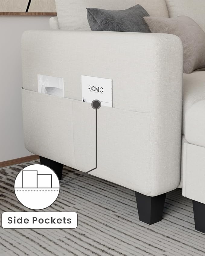 Sectional Couches for Living Room 78 L Shaped Sofa 3 Seat Modern Couch with Storage Ottoman Convertible Couches for Small Space Living Room Bedroom Apartment and Office