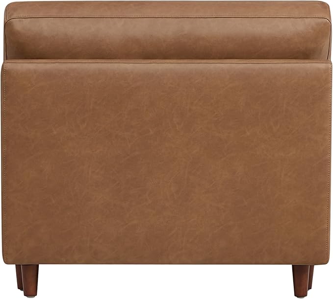 CHITA Modern Down Filled Upholstered Middle Armless Sofa for Sectional Modular Couch Faux Leather in Camel