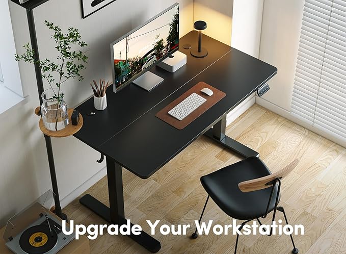 Electric Standing Desk 48 x 24 Adjustable Height Stand up Desk Sit Stand Up Desk for Home Office &amp Computer Workstation Black