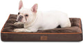 Bedsure Washable Dog Bed Medium Size Dog - 3 Inch Thicken Up to 45lbs Pet Mat Pillows with Removable Washable Cover Brown