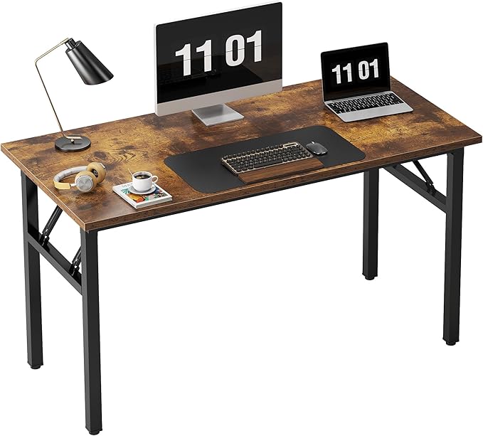 Need 47 inches Computer Desk Office Desk Folding Table with BIFMA Certification Computer Table Workstation Rustic Brown AC5FB-120