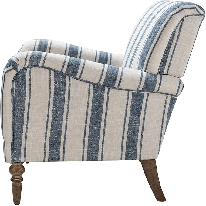 Upholstered Accent Chair with Arms and Wooden Legs Modern Comfy Armchair Reading Chair for Living Room Bedroom