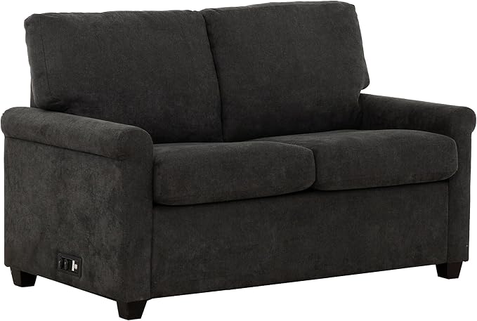 Primo Convertible Twin Sleeper Sofa with USB Ports &amp Memory Foam Mattress – Stylish and Functional 54 in. Sofa Bed Compact Design Furniture Perfect for Small Spaces