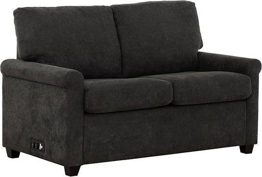 Primo Convertible Twin Sleeper Sofa with USB Ports &amp Memory Foam Mattress – Stylish and Functional 54 in. Sofa Bed Compact Design Furniture Perfect for Small Spaces