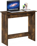 Furinno Simplistic Small Desk 31.3 Wide Gaming Desk Rectangular Computer Desk with Rounded Edges Office Desk for Home Office Bedroom Study Room Dorm Amber Pine