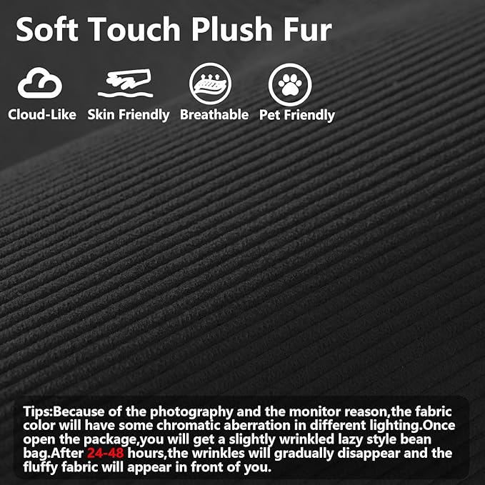 79 Convertible Sleeper Sofa Bed with Cylindrical Pillow Corduroy Folding Mattress Couch with Fixed-Shape Frame Floor Sofa Lounge Couch for Living Room Bedroom Lounge Studio (Black)