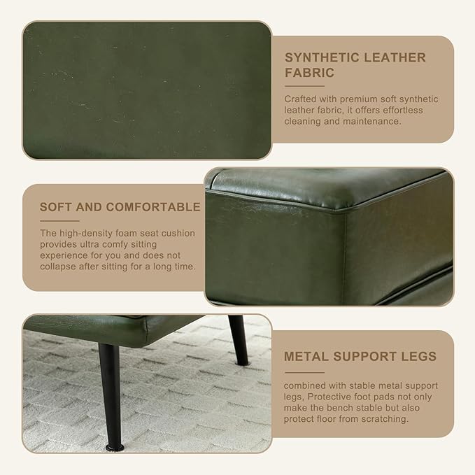 55 Sofa Couch for Living Room with 360° Swivel Side TableUpholstered Small Couches for Bedroom Office or Apartment (Green)