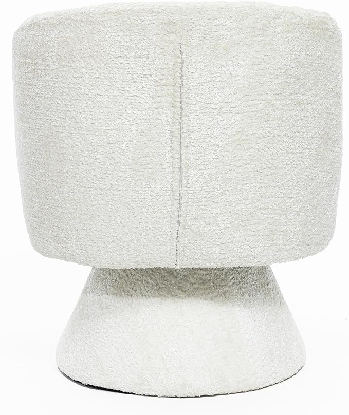 LuxenHome Swivel Barrel Accent Chair Club Swivel Chair with Upholstered Boucle Accent Chair with 360 Wood Base Arm Chairs for Living Room Bedroom Nursery Accent Sofa Chairs Cream
