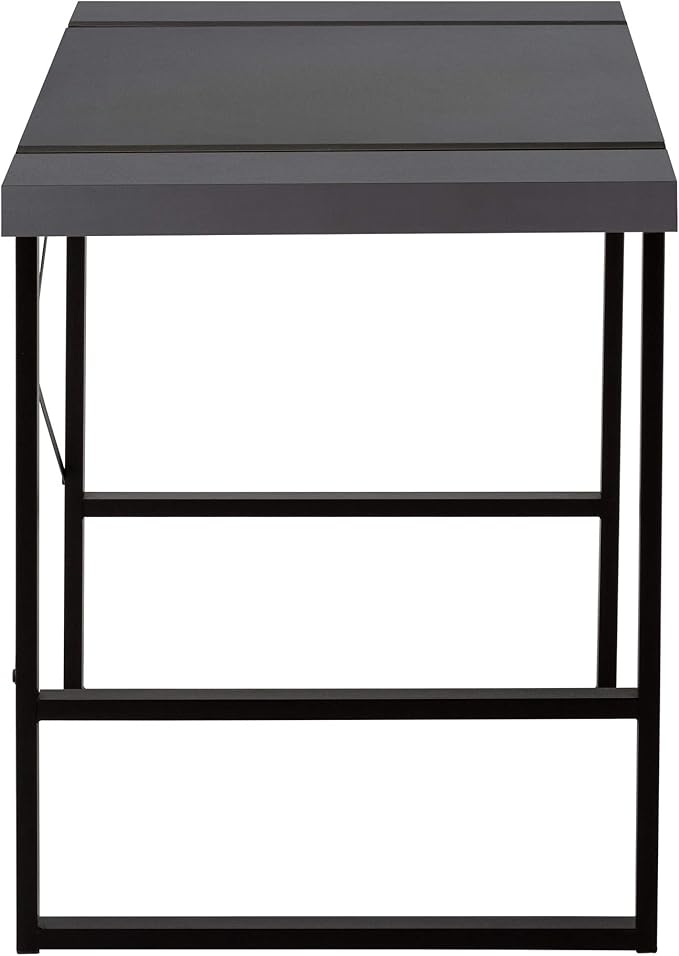 Penau Computer Desk for Home Office 48In Grey Laminate Surface Modern Black Metal Legs Contemporary Design Versatile Usage