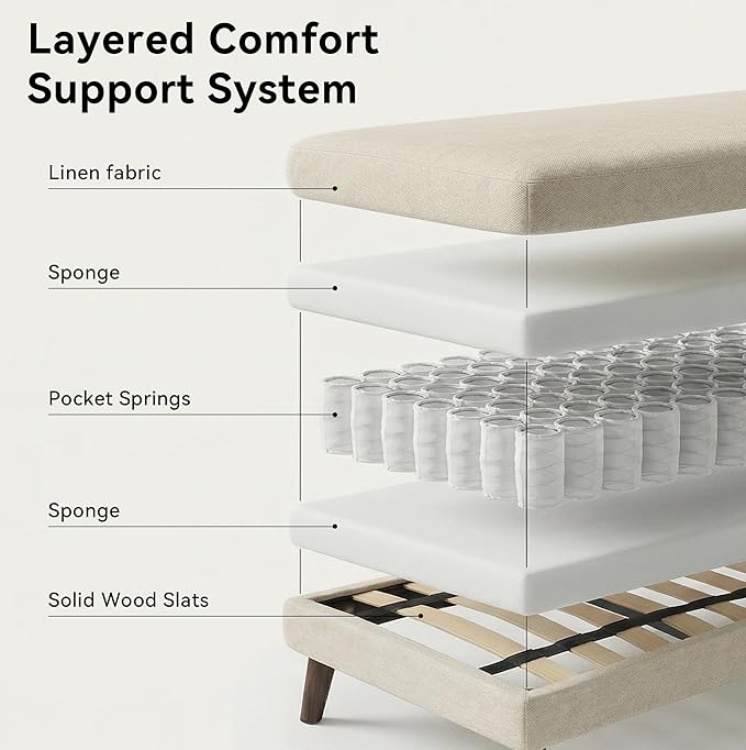Tbfit 56 W Loveseat Sofa Mid Century Modern Decor Love Seat Couches for Living Room Button Tufted Upholstered Small Couch for Bedroom Solid and Easy to Install Love Seats Furniture Beige | linen