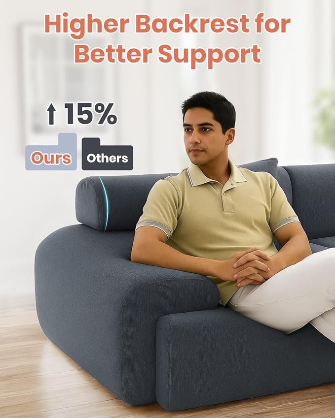 Soft Boneless Lounge Couch for Apartment Living Ideal for Renters &amp Small Homes Casual Seating for Relaxing in Living Rooms