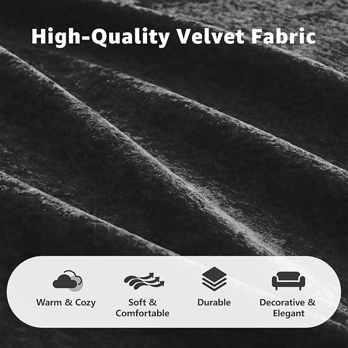 110.6'' Modular U Shaped Sectional Couches for Living Room Modern Velvet Cozy Boneless Sofa with 2 Ottoman No Assembly Required Comfy Couch Black Cloud Boneless Couch in a Box Sofas para Sala