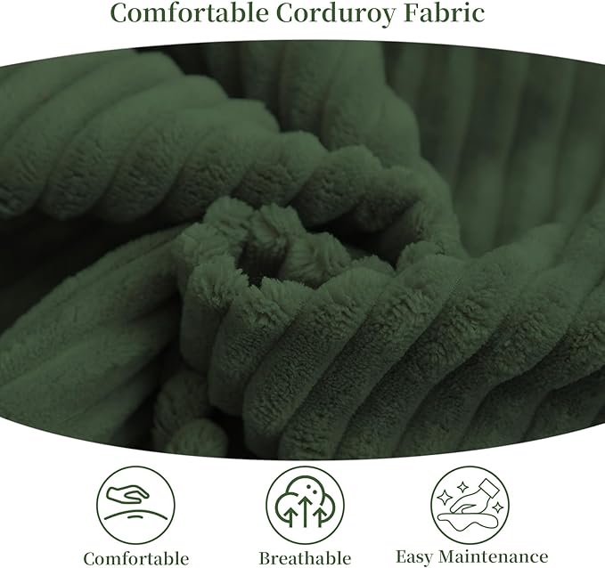 MeMoreCool Convertible Sofa Bed Pull Out Loveseat Sofa Sleeper Couch for Bedroom Living Room Lounge 2 in 1 Small Couch Bed with Pillow Foldable Love Seat Futon Corduroy Green
