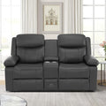 Loveseat Recliner Sofa with Massage &amp Heating Reclining Loveseat with Console RV Wall Hugger Double Loveseat Recliner Couch for Living Room &amp Home Theater (Grey)