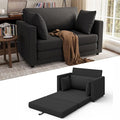 Convertible Sofa Bed 2 in 1 Pull Out Loveseat Sleeper Sofa | 78.7” Folding Floor Sofa Bed for Guest Room Bedroom | Black