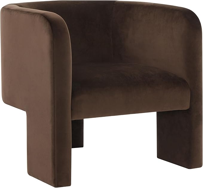 SAFAVIEH Couture Collection Sammie Dark Brown Velvet 3-Leg Accent Chair (Fully Assembled)