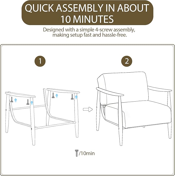 Homy Casa Set of 2 Upholstered Accent Chair with Solid Wood Armrests Heavy-Duty Metal Frame Lounge Chair with Pocket Spring Cushion 500 lbs Capacity for Living Room Reading Corner Bedroom(Oak2)