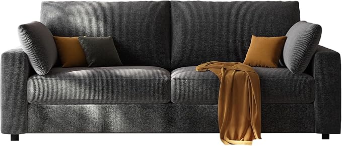 71” Loveseat Sofa Mid Century Modern Decor Love Seat Couches for Living Room Linen Fabric Deep Cushions Couch for Bedroom Solid and Easy to Install Love Seats Furniture (Blue Gray 71 Inch)