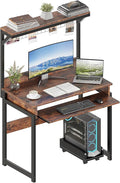 ALISENED 31.5 Small Computer Desk with Hutch Office Desk Study Table Writing Desk Workstation PC Table for Home Office Space Saving Design