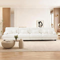 Beige Chenille Sectional Couch-173.3 Oversized 4-Seater Cloud Sofa with Pillow High-Density Sponge Filling Lounge Couches for Living RoomApartment