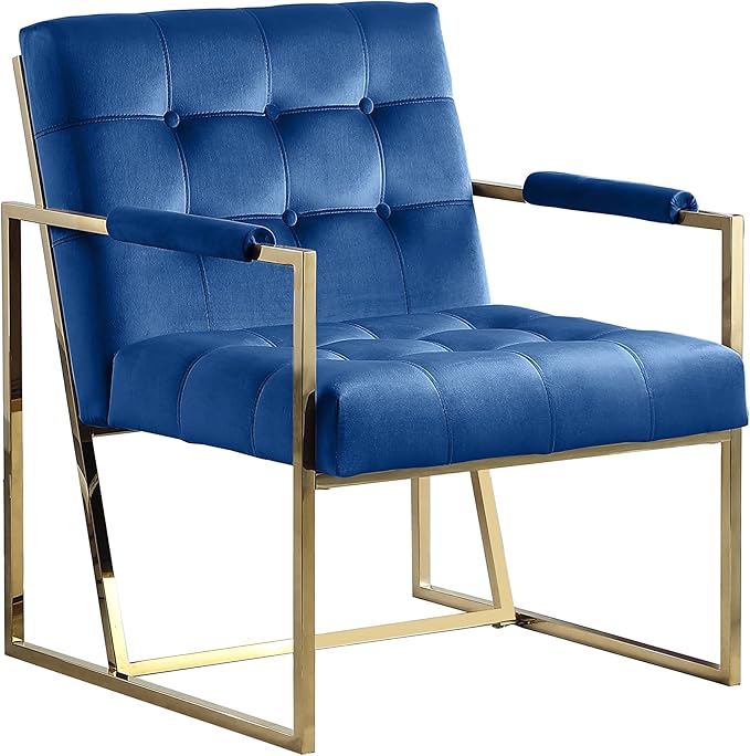 Morden Fort Luxury Chair for Living Room Accent Chair with Golden Metal Frame