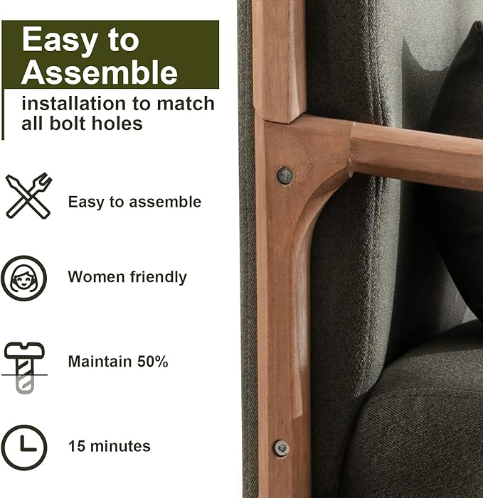 INZOY Mid-Century Modern Accent Chair Set of 2 Green Reading Armchair with Waist Cushion Upholstered Living Room Chairs for Bedroom Sunroom