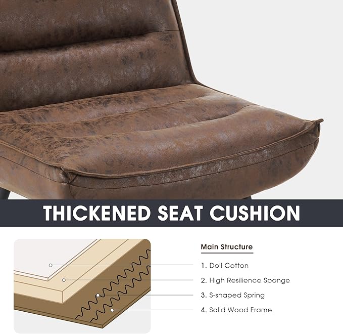 MCombo Wingback Accent Chair with Ottoman Modern Bronzing Fabric Upholstered Club Chair for Small Space Living Room 4400 (Dark Brown)