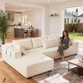 Moliy 108 Modular Chenille Sectional Couch - L Shaped Cloud Comfy Deep Seat Sectional Couches for Living Room No Assembly Required Sofas for Living Room （Beige）