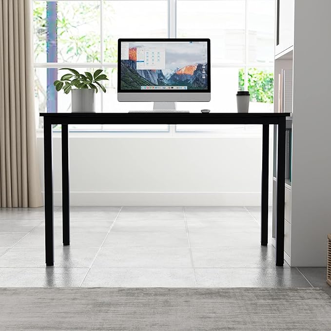 sogesfurniture 47 inches Large Size Office Desk Computer Desk Gaming Desk Computer Table Sturdy Writing Workstation for Home OfficeBlack BHUS-GCP2AC3-120BK