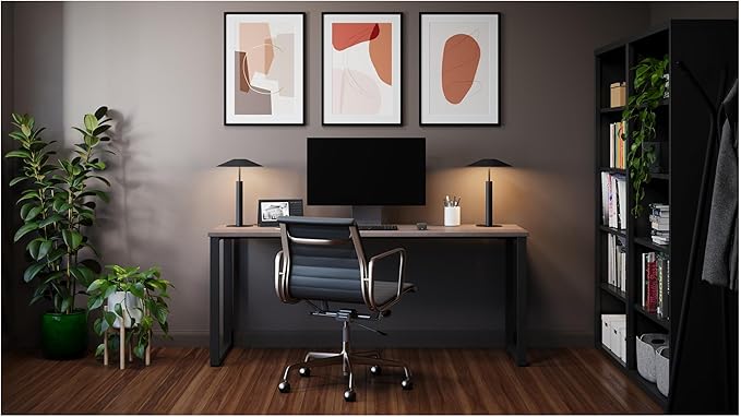 Hirsh 72x30 Open Metal Desk for Commercial/Home Office - Black/Pewter